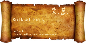 Knittel Edit névjegykártya