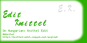 edit knittel business card
